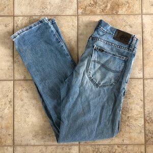 Lee Light Wash Straight-Leg Distressed Jeans